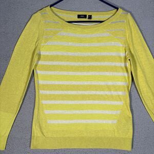 Mexx Metro Women M Lightweight Knit Sweater Y2K Coastal Prep 00s Inspired Yellow